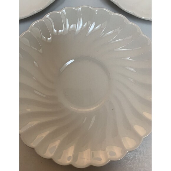 Johnson Brothers Swirl Tea Cup Saucers Snow White Regency Bone China Set (5) - Picture 7 of 8